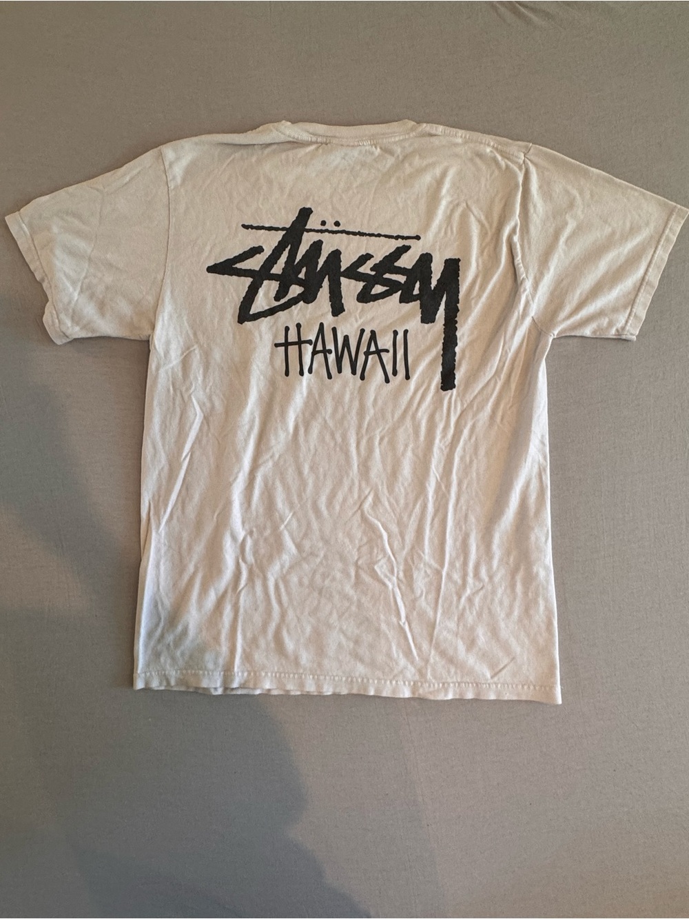 Stussy Hawaii White Graphic T-Shirt 100% Cotton